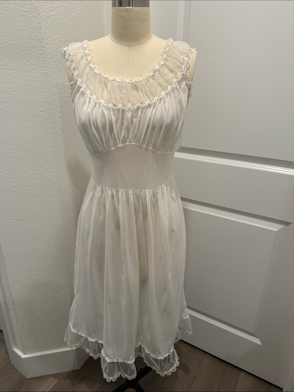 Delicate Ivory Vintage-Inspired Slip Dress
